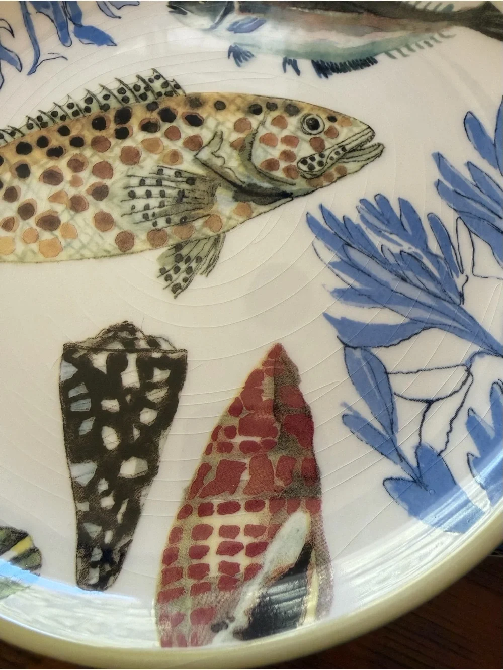 Williams Sonoma 2012 Poisson Marc Lacaze 4 fish plates + original box (Crazing)